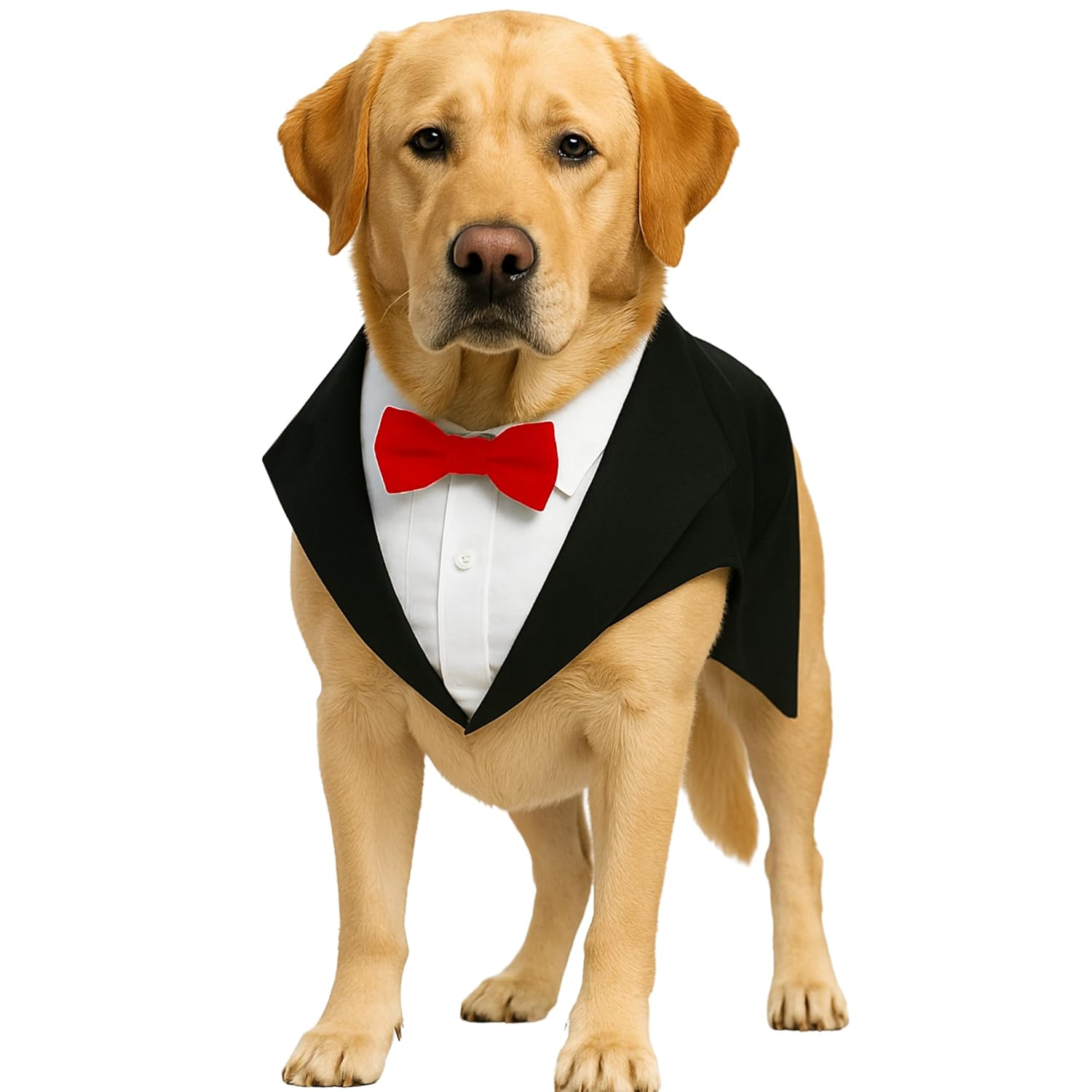 Dog Tuxedo Suit & Bandana Set – Stylish Pet Outfit for Weddings & Parties - BURAQ PETS