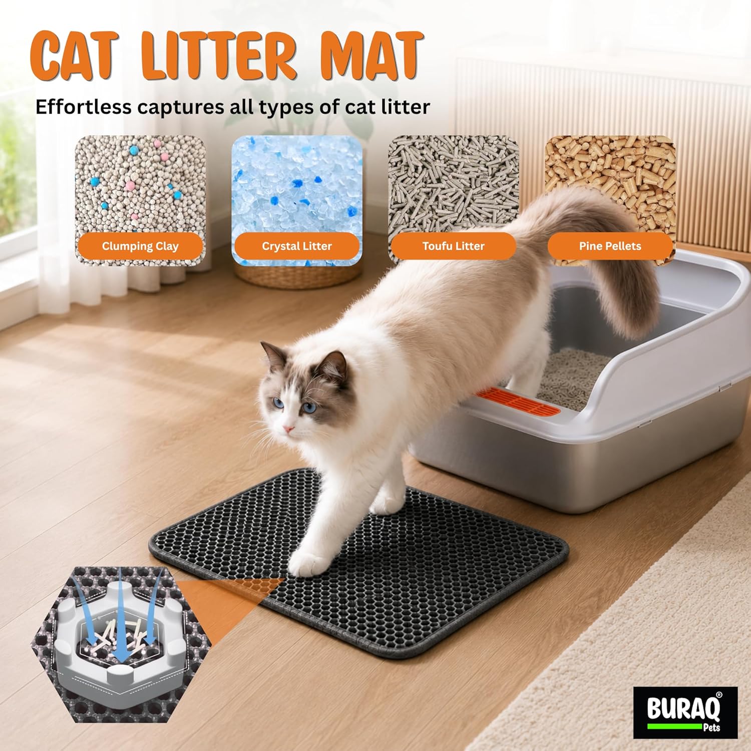 Double Layer Cat Litter Mat – premium pet product by Buraq Pets