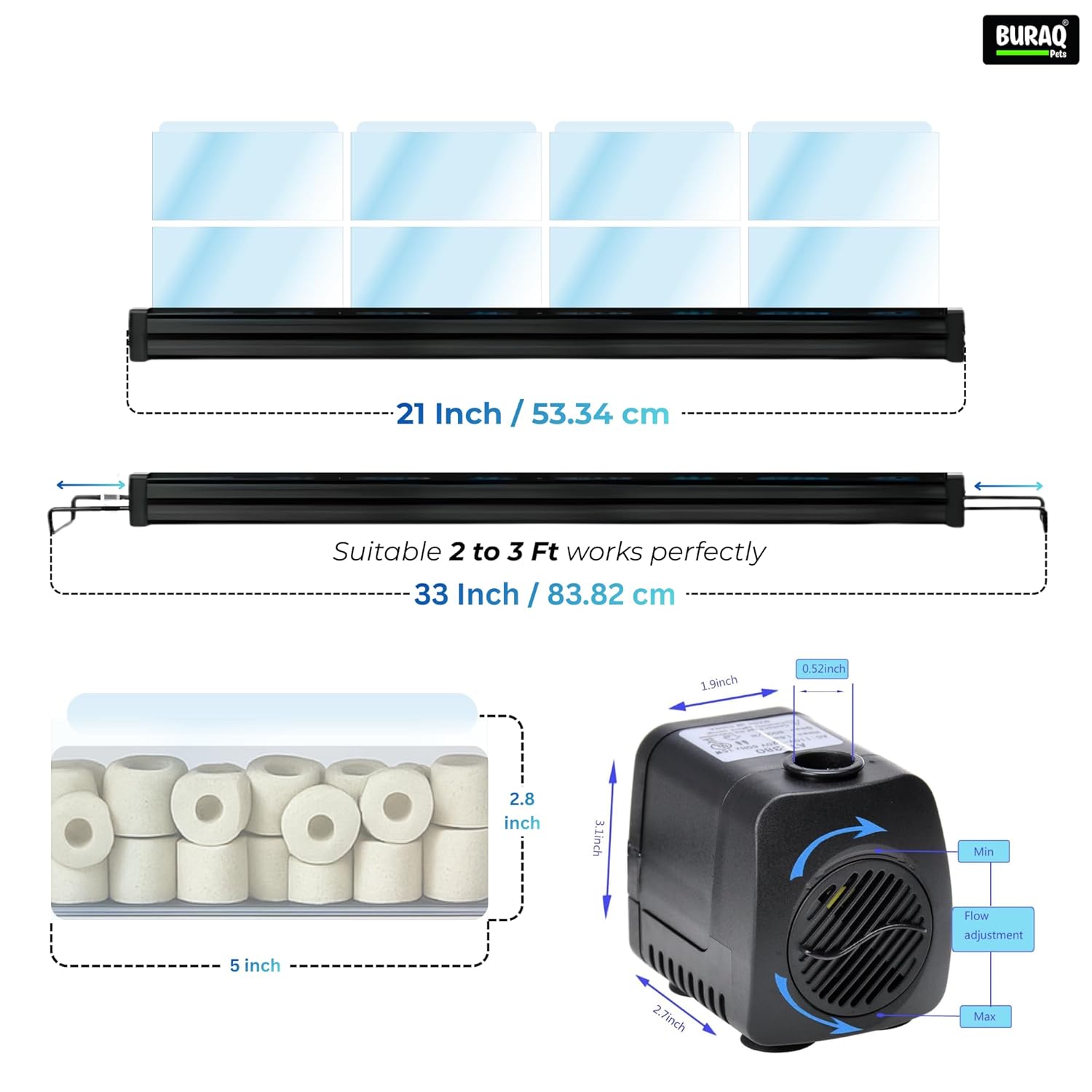 Drip Box Aquarium Filter 25W, Multi - Layer Media - BURAQ PETS