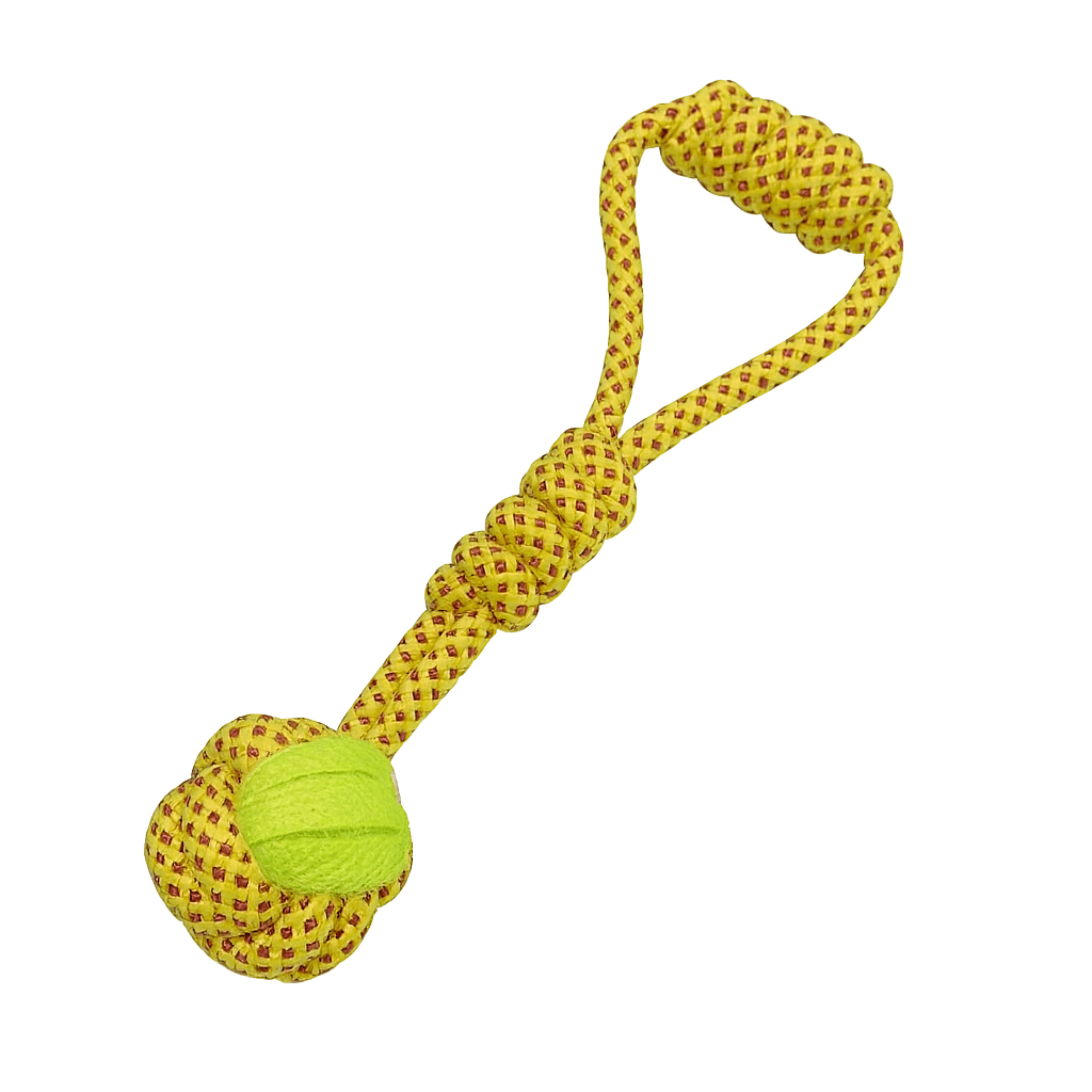 Durable Rope Tug Toy with Tennis Ball – For Medium to Large Dogs - BURAQ PETS