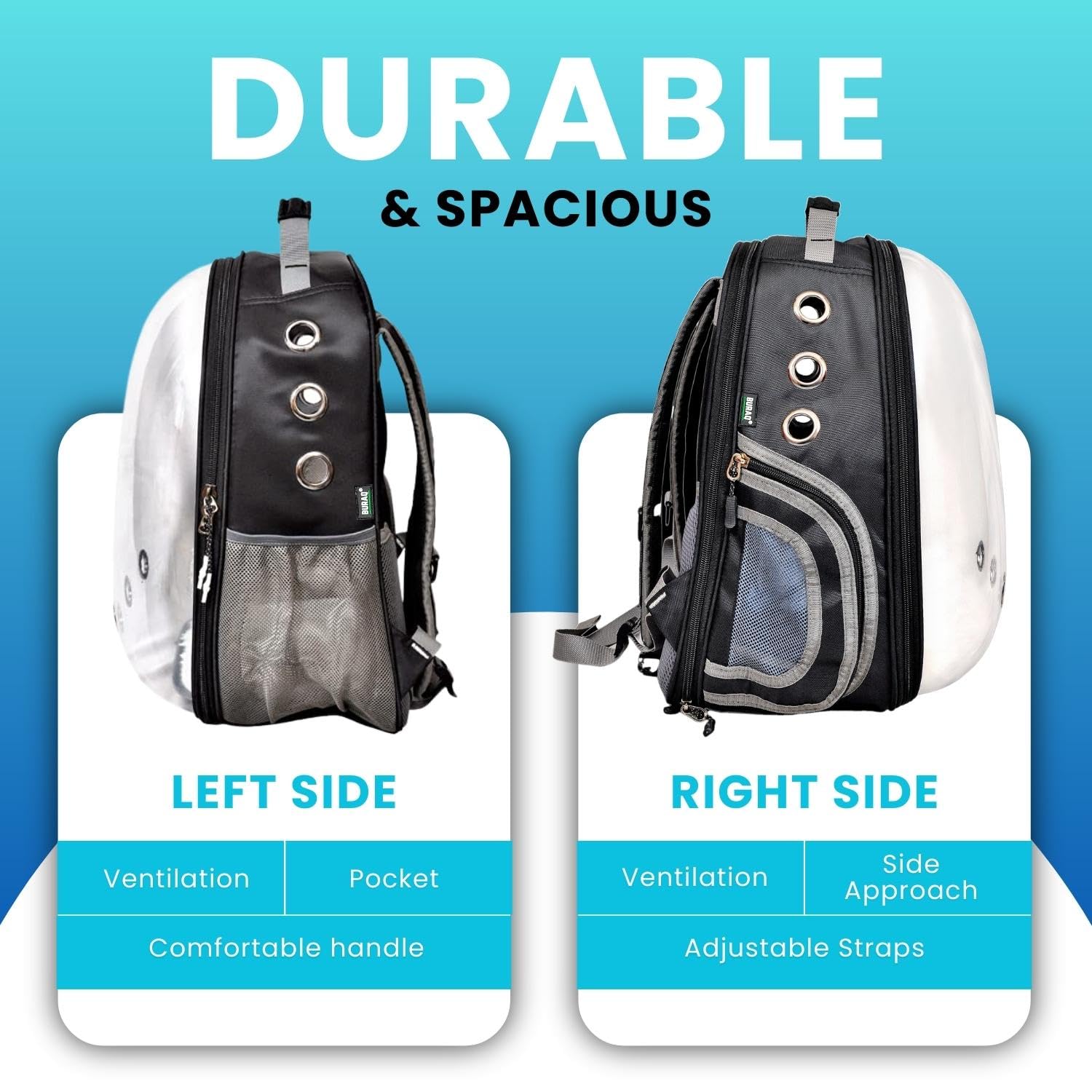 Expandable Astronaut Pet Backpack – Stylish, Ventilated & Travel - Ready - BURAQ PETS