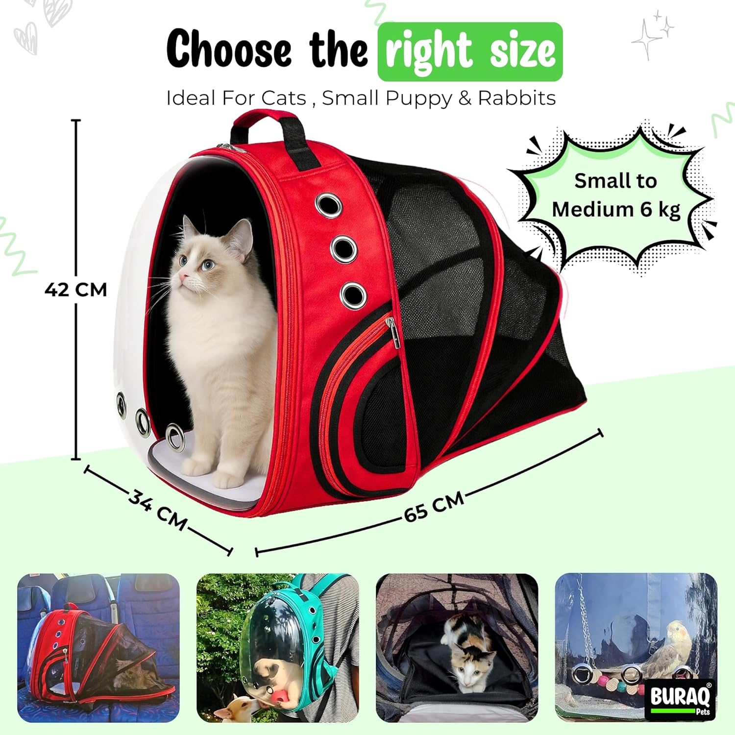 Expandable Astronaut Pet Carrier Backpack,Stylish Secure & Ventilated Travel Bag for Cats - BURAQ PETS