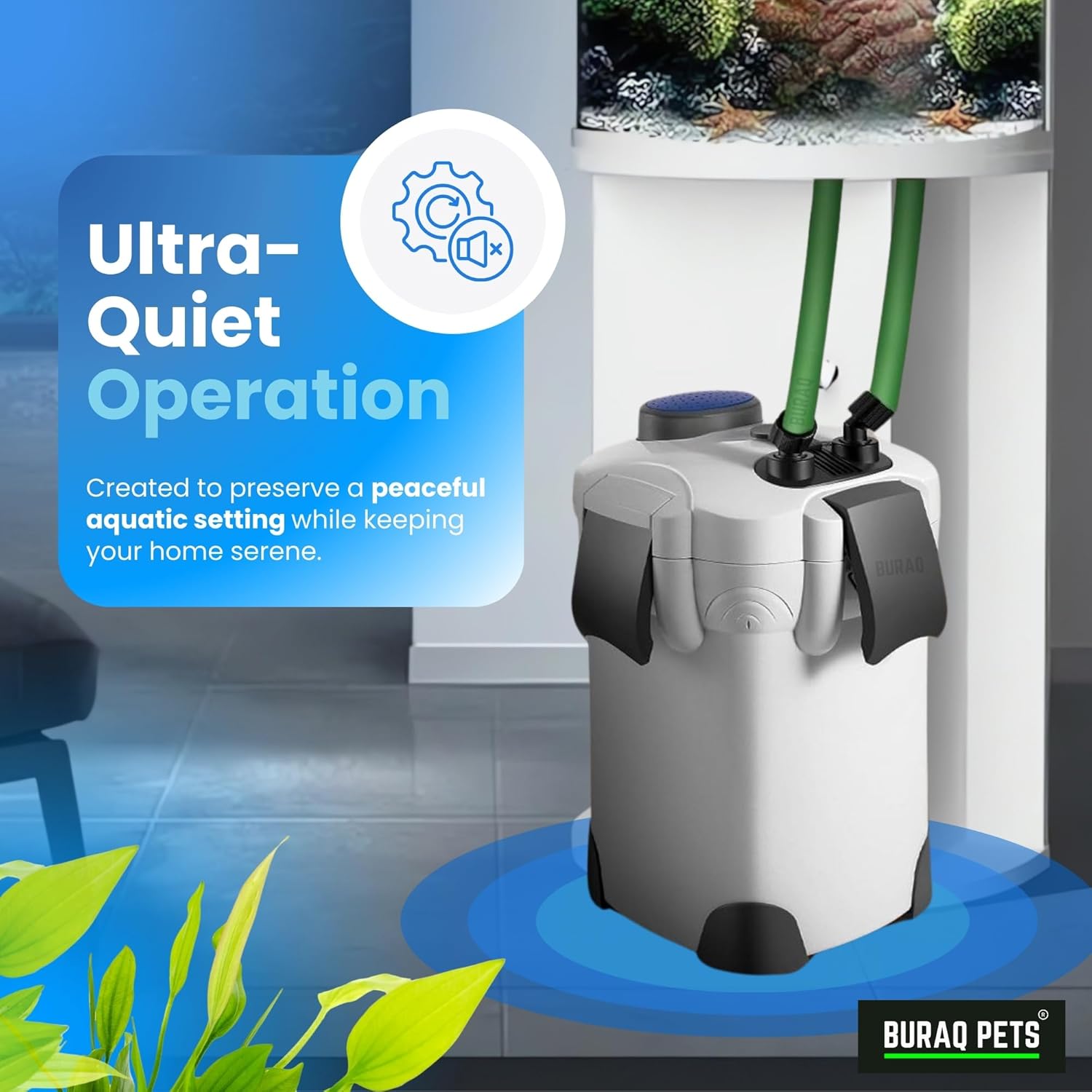 External Canister Aquarium Filter HW-302 – Ultra-Quiet, High-Performance Filtration for 2.5 to 4 FT Tanks - BURAQ PETS