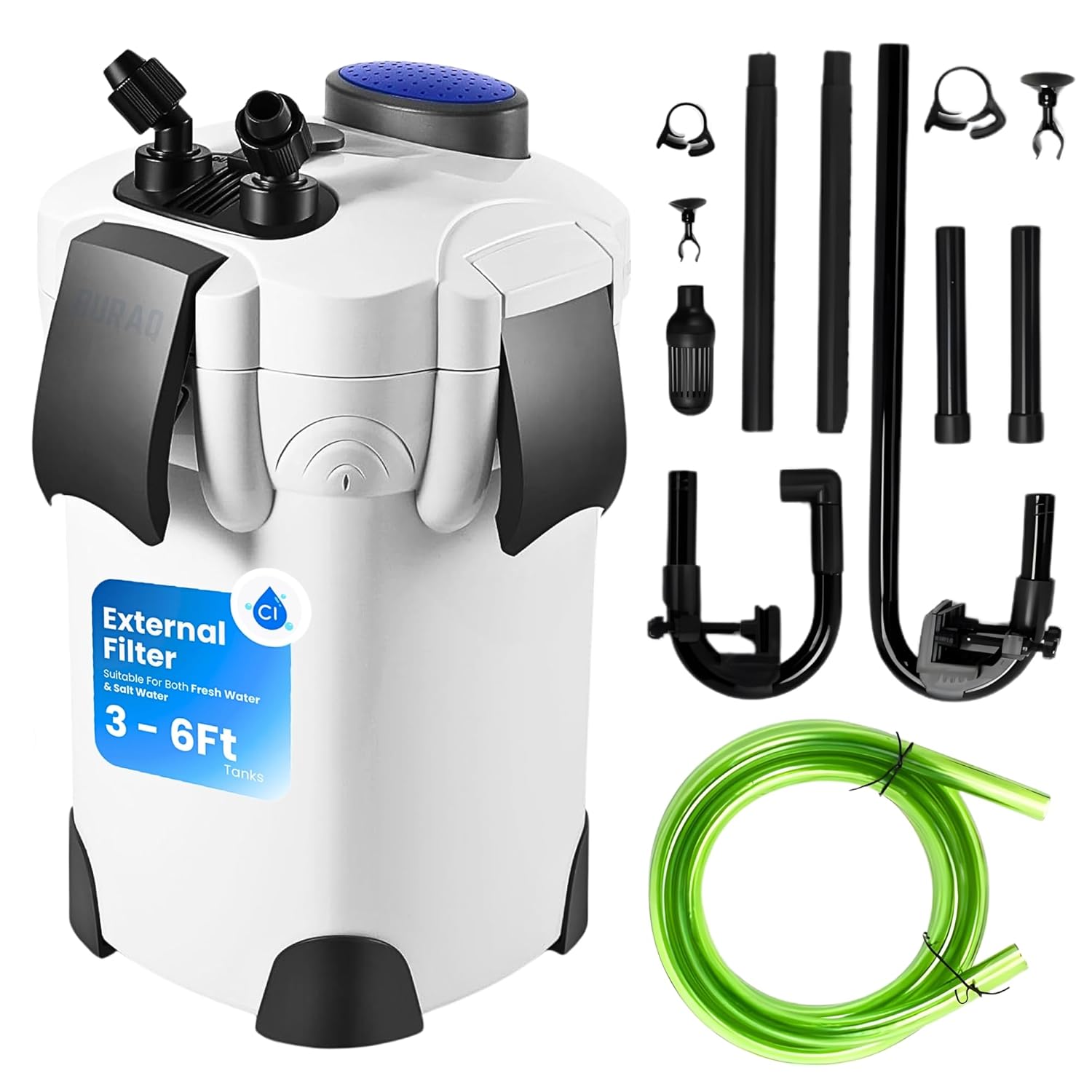 External Canister Aquarium Filter – Quiet & Powerful for 2.5–4 FT Tanks - BURAQ PETS