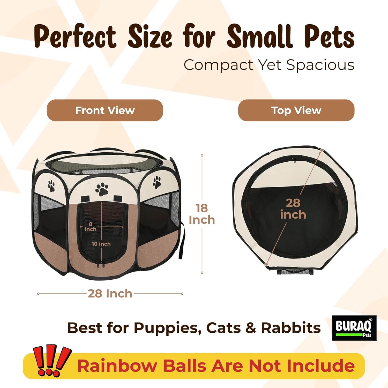 Foldable Pet Playpen for Dogs & Cats | Pet Enclosure Cage with Breathable Mesh - premium pet product by Buraq Pets