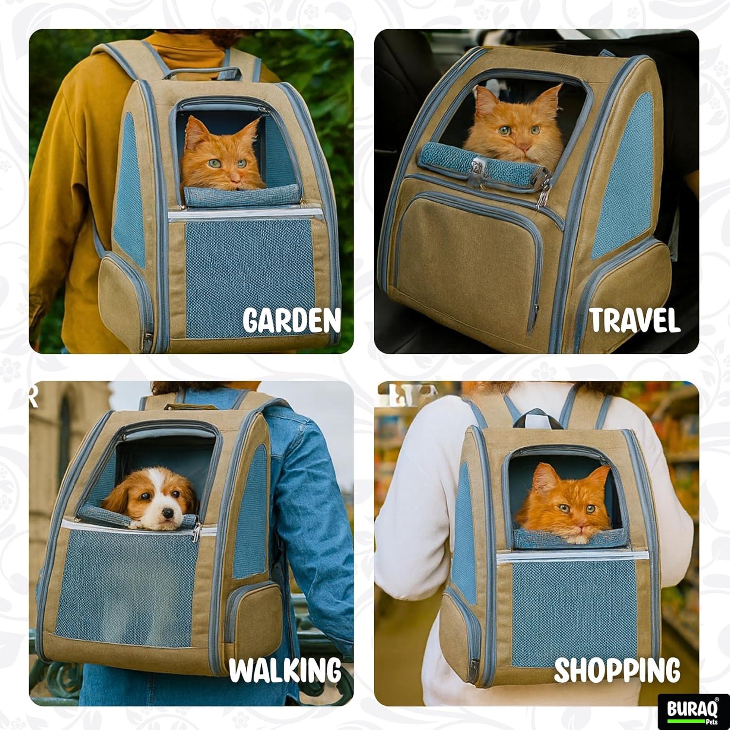 Foldable Ventilated Cat Backpack for Travel - BURAQ PETS