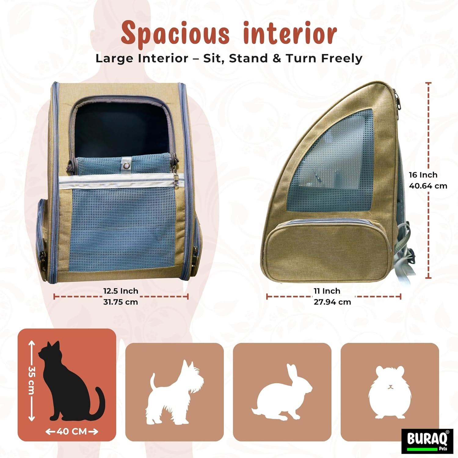 Foldable Ventilated Cat Backpack for Travel - BURAQ PETS