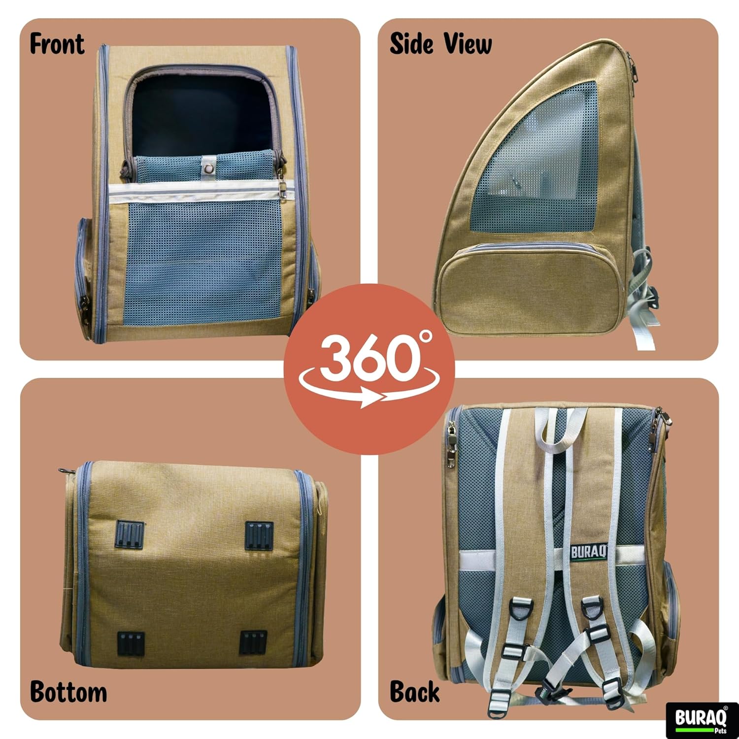 Foldable Ventilated Cat Backpack for Travel - BURAQ PETS