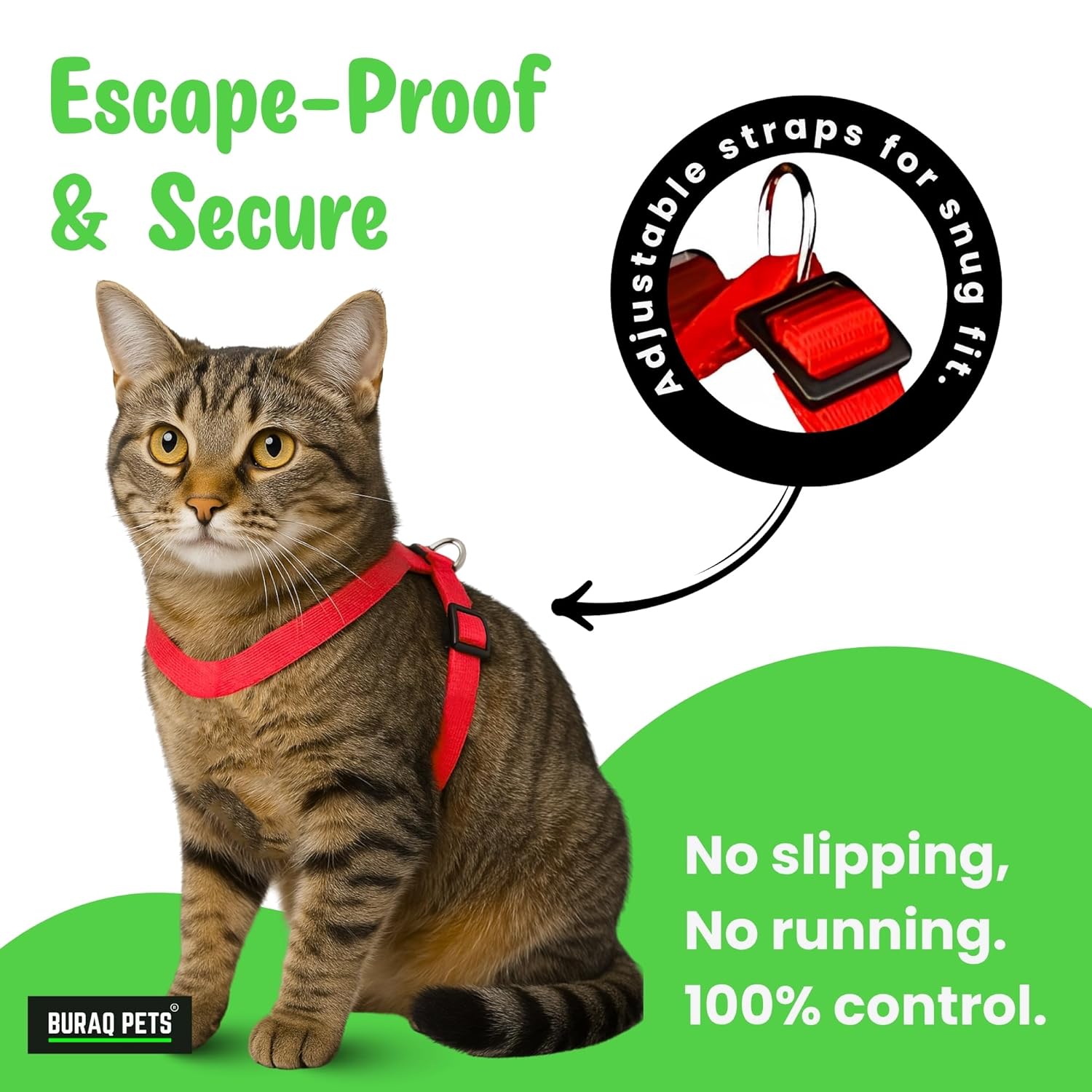 Full Body Cat Harness & Leash – Adjustable & Escape - Proof - BURAQ PETS