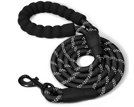 Heavy Duty Dog Leash with Anti Slip Padded Handle Strong Training Rope | Highly Reflective Threads for Small Medium and Large Dogs - BURAQ PETS