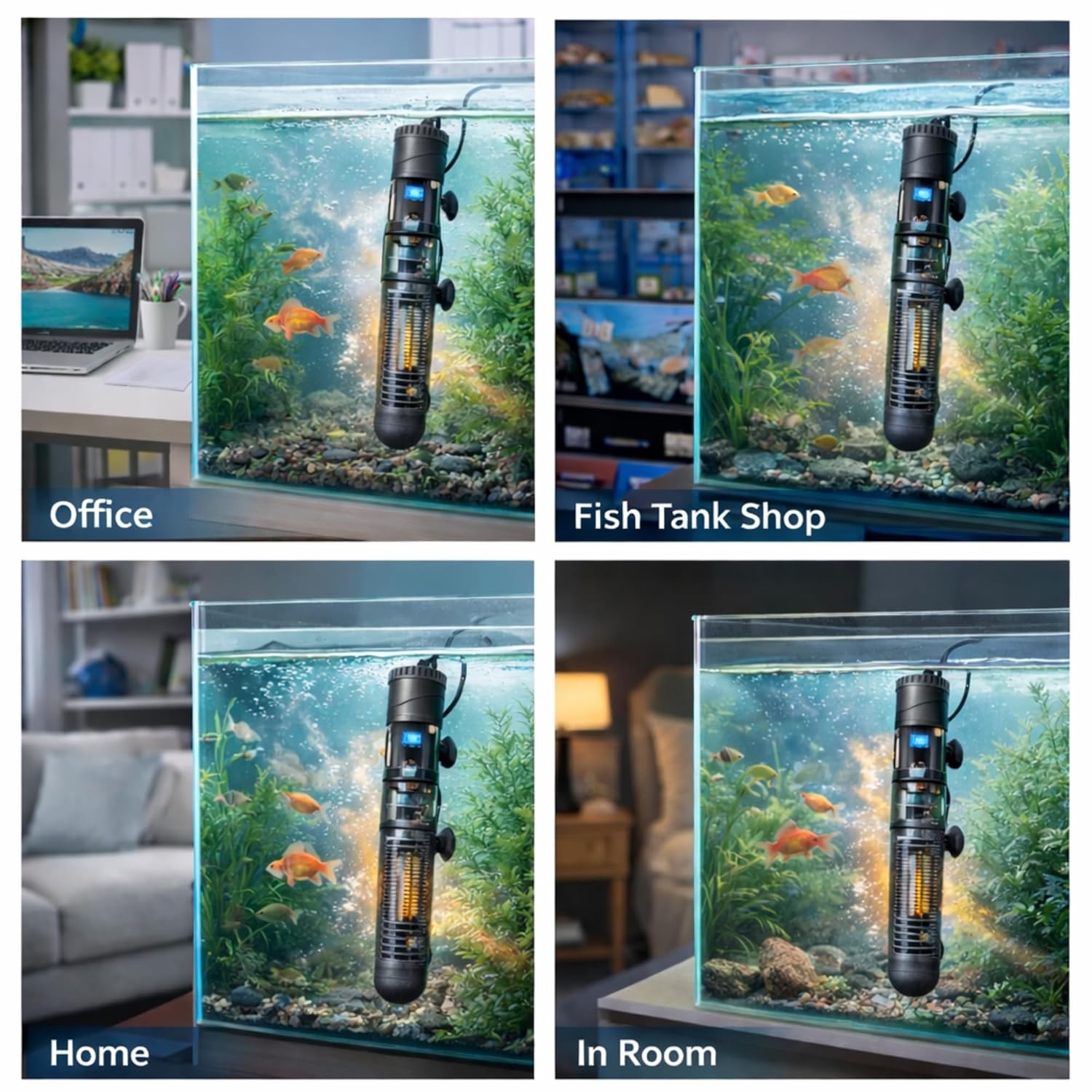 Intelligent Aquarium Heater Glass with Plastic Protective Guard, Automatic Temperature Control Heater for Fish Tanks - premium pet product by Buraq Pets