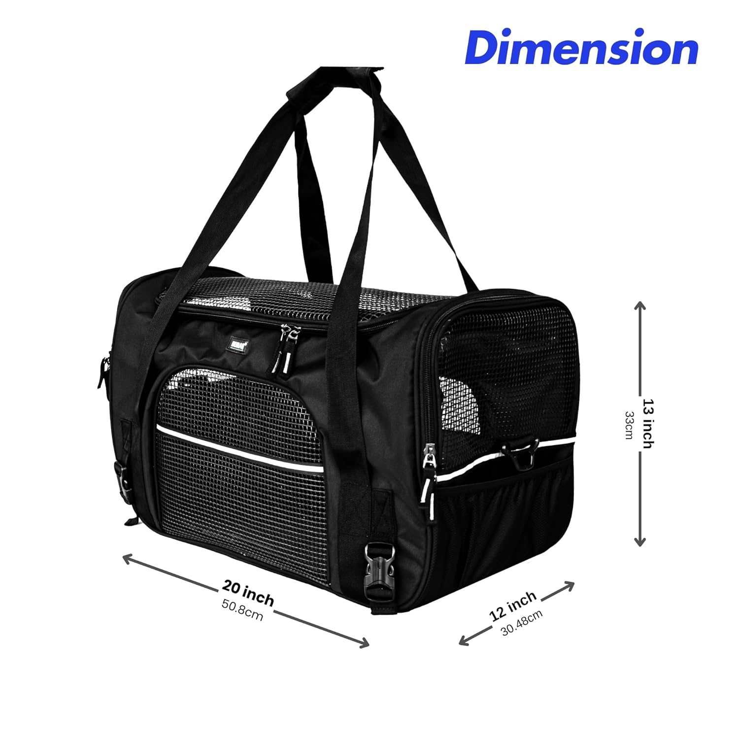 Large Pet Carrier Bag – Breathable, Durable & Travel - Friendly for Cats, Small Dogs - BURAQ PETS