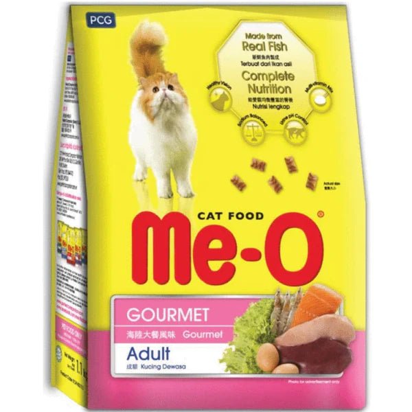 Me - O Adult Dry Cat Food ( Salmon - Gourmet - Chicken & Veg - 7 Kg ) - BURAQ PETS