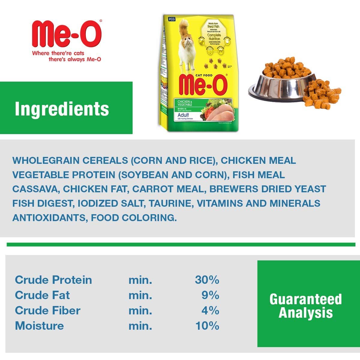 Me - O Adult Dry Cat Food ( Salmon - Gourmet - Chicken & Veg - 7 Kg ) - BURAQ PETS