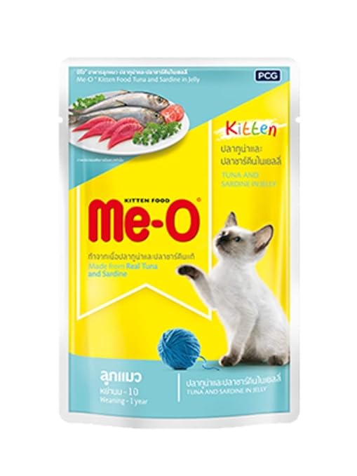 Me - O Kitten Jelly ( Flavour - Tuna with Sardine - Pack Of 6 & 12 ) 80g - BURAQ PETS