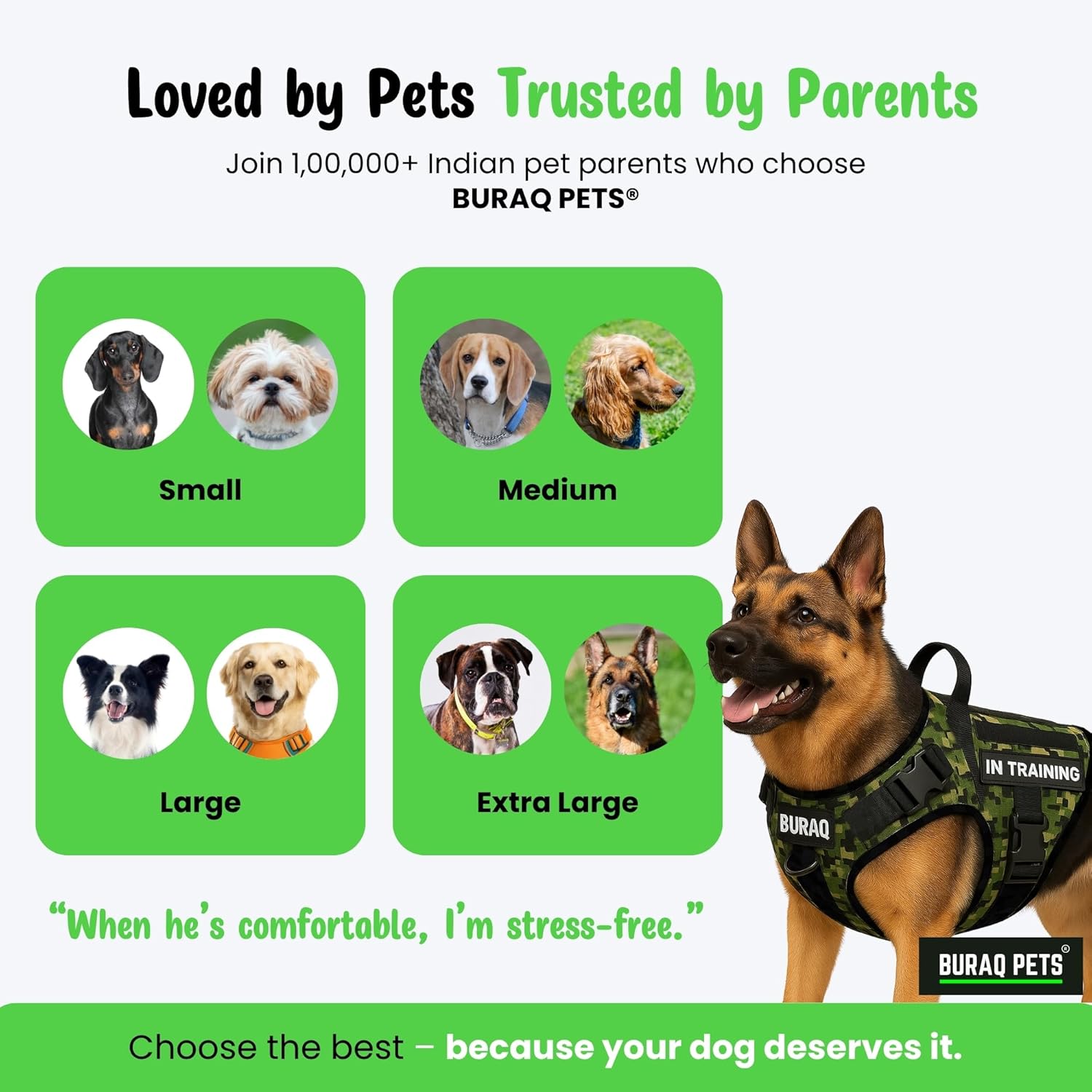 Military Tactical Dog Harness – Heavy - Duty Adjustable Vest for Training, Hiking & Patrol - BURAQ PETS