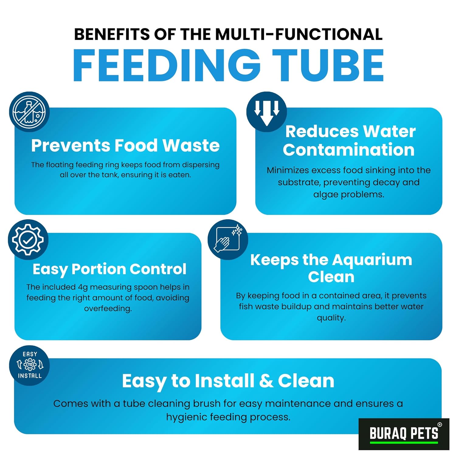 Multi - Functional Fish Feeder Tube Set with Funnel & Ring for Aquarium - BURAQ PETS