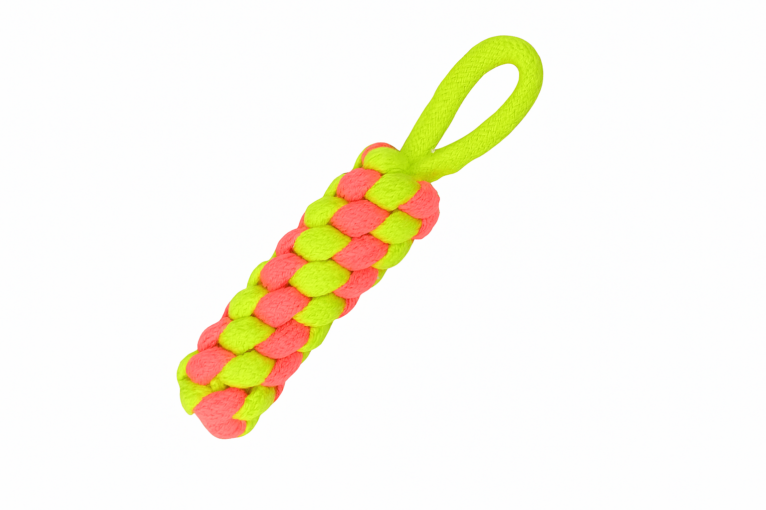 Neon Braid Rope Dog Toy with Handle – Durable Tug & Chew Fun - BURAQ PETS