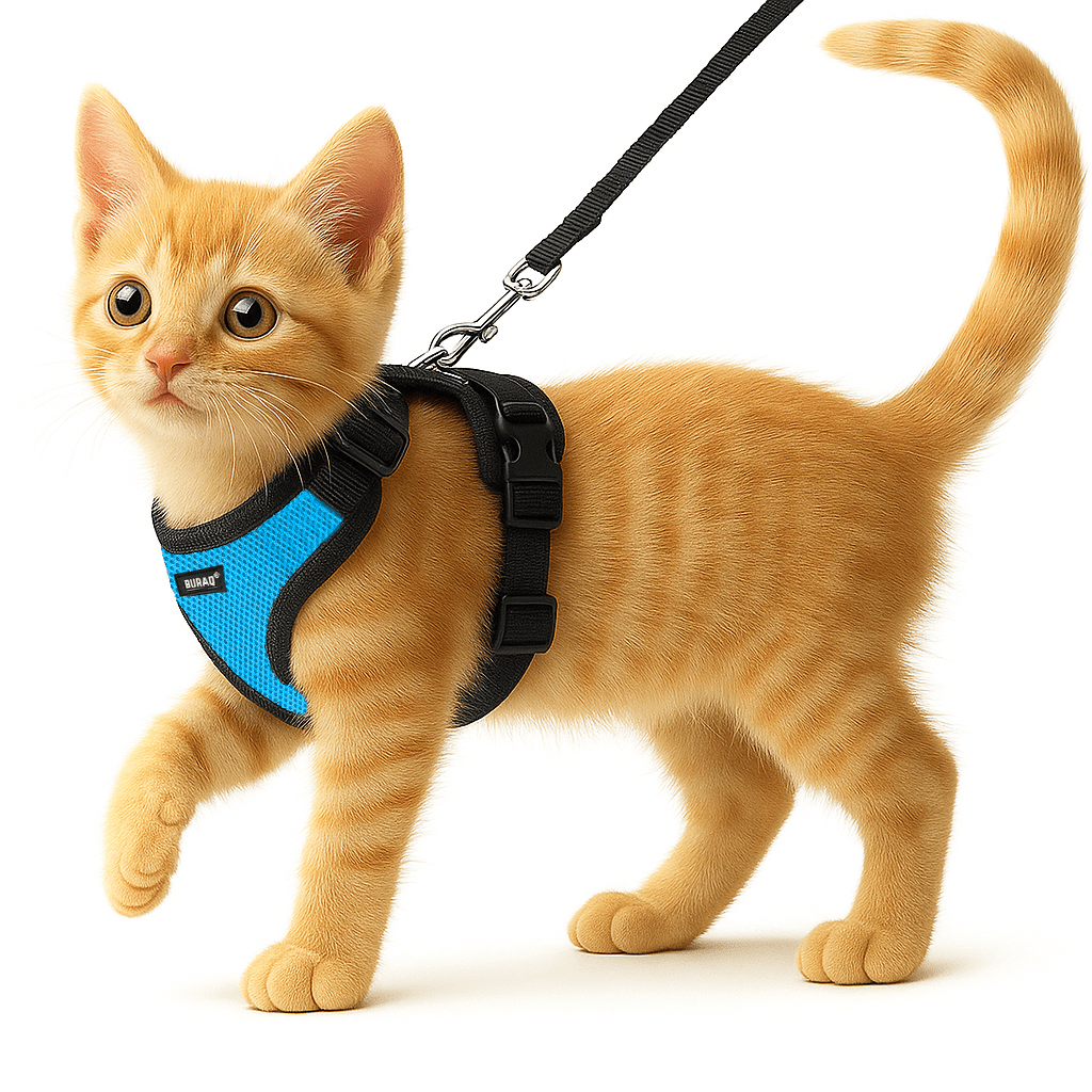 No Pull Cat Harness with Leash – Ultra - Light & Stylish Design - BURAQ PETS