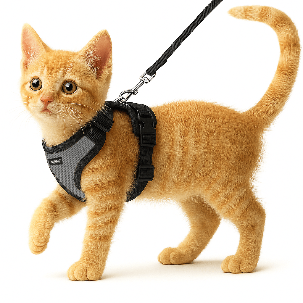 No Pull Cat Harness with Leash – Ultra - Light & Stylish Design - BURAQ PETS