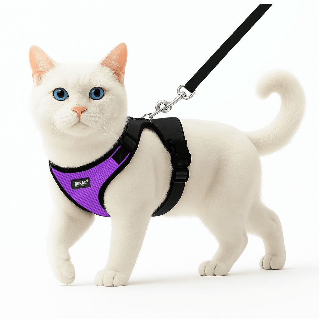 No Pull Cat Harness with Leash – Ultra - Light & Stylish Design - BURAQ PETS