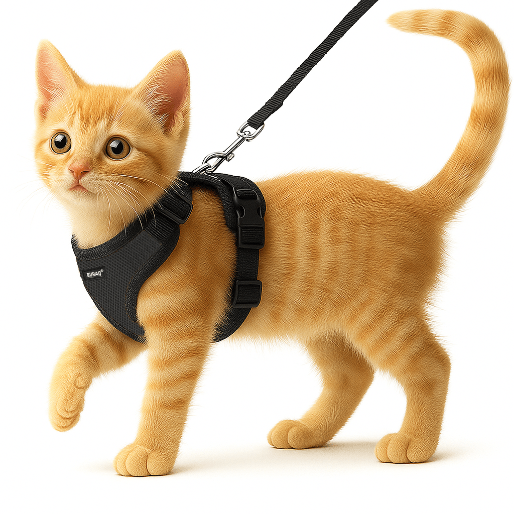 No Pull Cat Harness with Leash – Ultra - Light & Stylish Design - BURAQ PETS