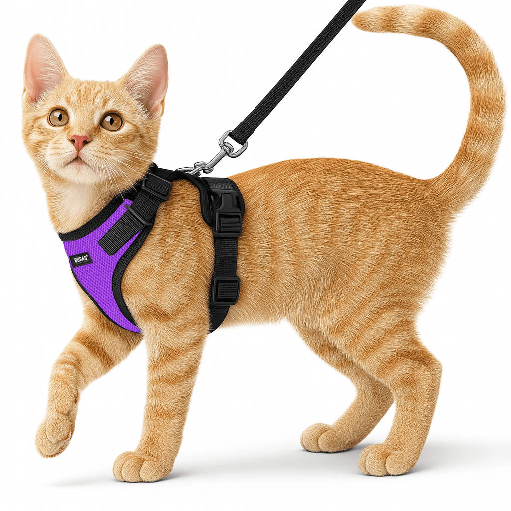 No Pull Cat Harness with Leash – Ultra - Light & Stylish Design - BURAQ PETS