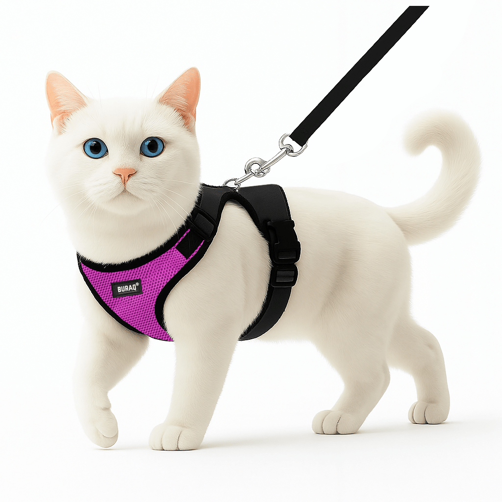 No Pull Cat Harness with Leash – Ultra - Light & Stylish Design - BURAQ PETS