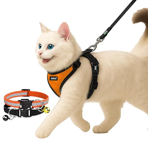 No Pull Escape Proof Cat Harness with Leash + 2 Pcs Cat Collar - premium pet product by Buraq Pets