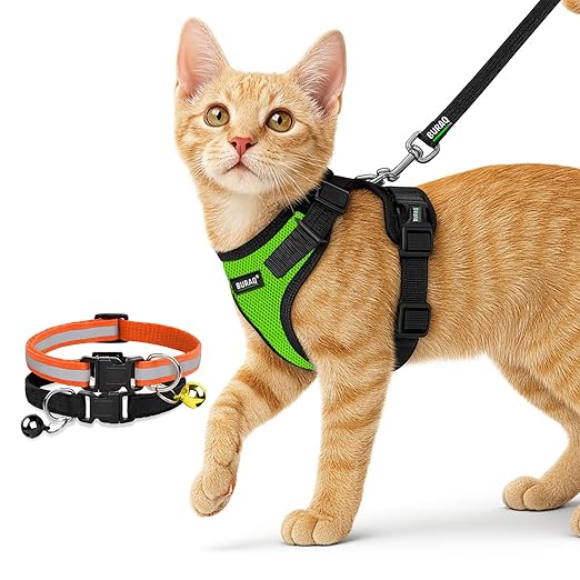 No Pull Escape Proof Cat Harness with Leash + 2 Pcs Cat Collar - premium pet product by Buraq Pets