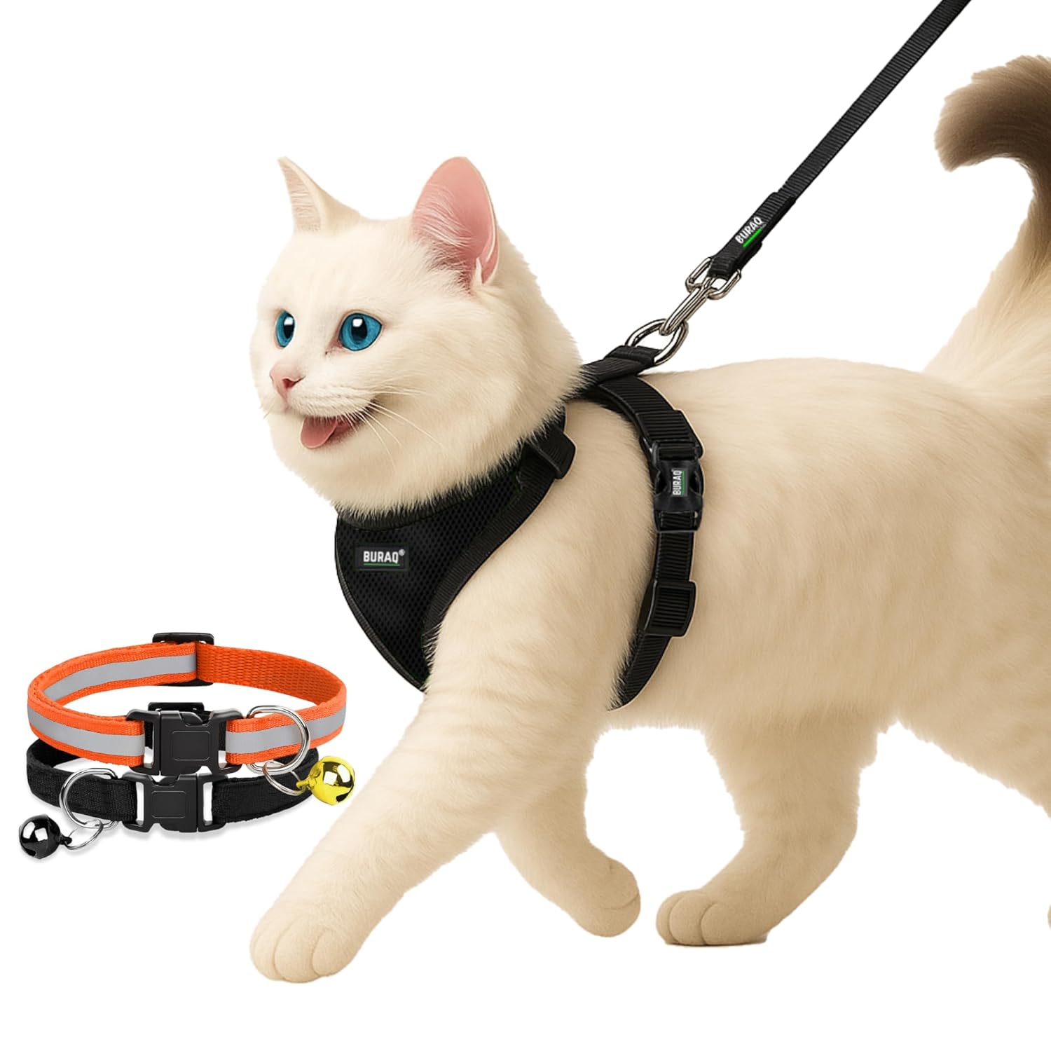 No Pull Escape Proof Cat Harness with Leash + 2 Pcs Cat Collar - premium pet product by Buraq Pets