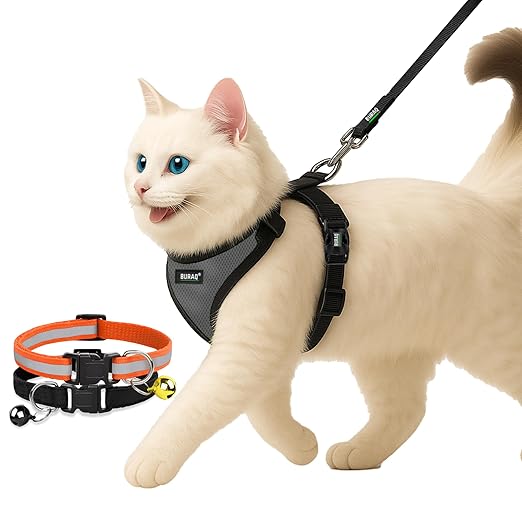 No Pull Escape Proof Cat Harness with Leash + 2 Pcs Cat Collar - premium pet product by Buraq Pets