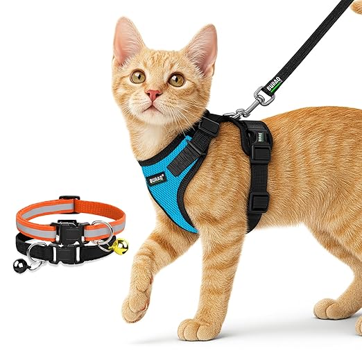 No Pull Escape Proof Cat Harness with Leash + 2 Pcs Cat Collar - premium pet product by Buraq Pets