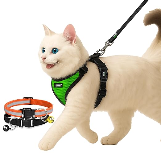 No Pull Escape Proof Cat Harness with Leash + 2 Pcs Cat Collar - premium pet product by Buraq Pets