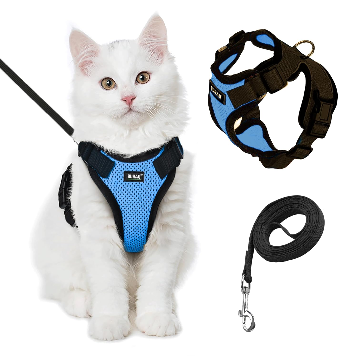 No Pull Escape Proof Cat Harness with Leash - Ultra - Light & Aesthetic Design - BURAQ PETS