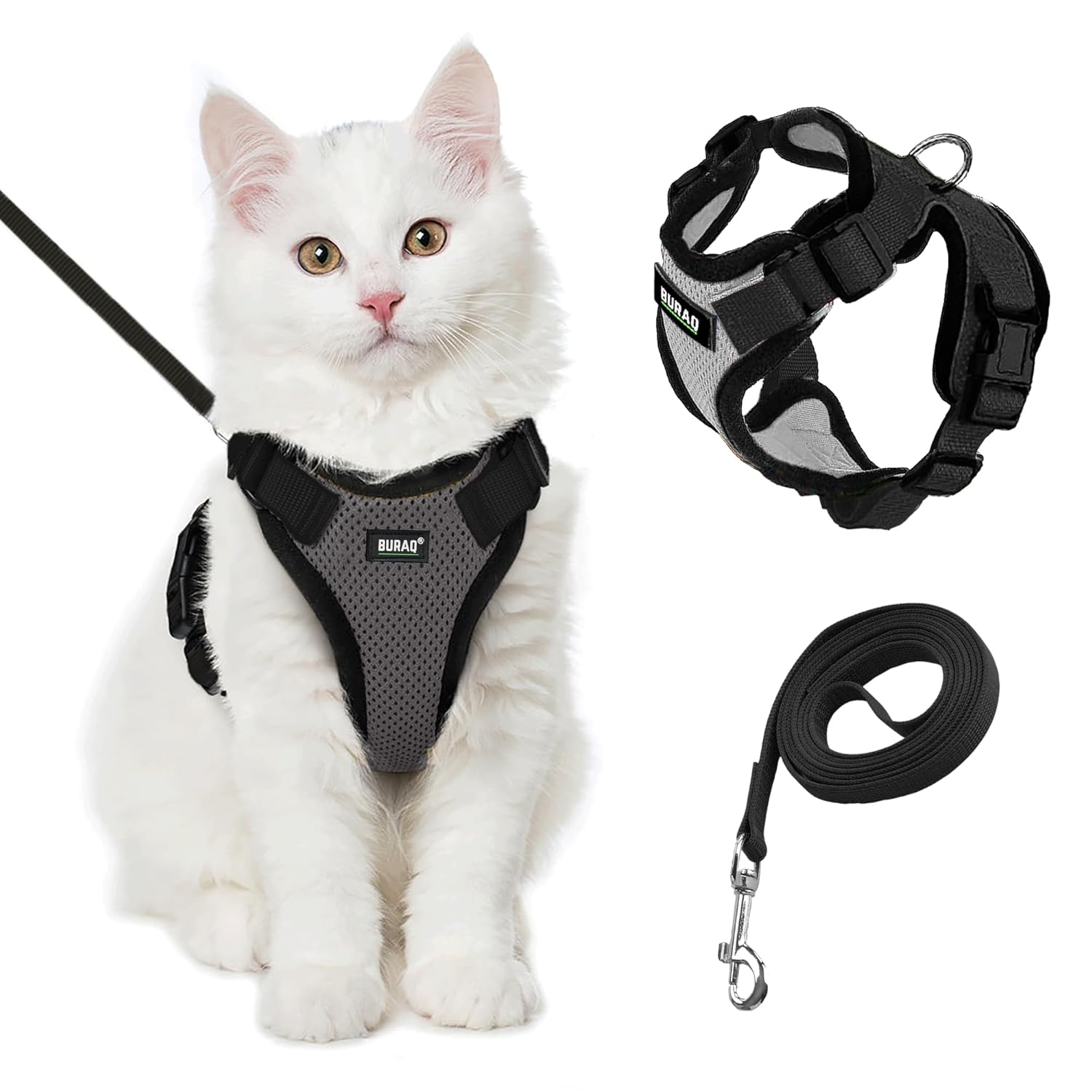 No Pull Escape Proof Cat Harness with Leash - Ultra - Light & Aesthetic Design - BURAQ PETS