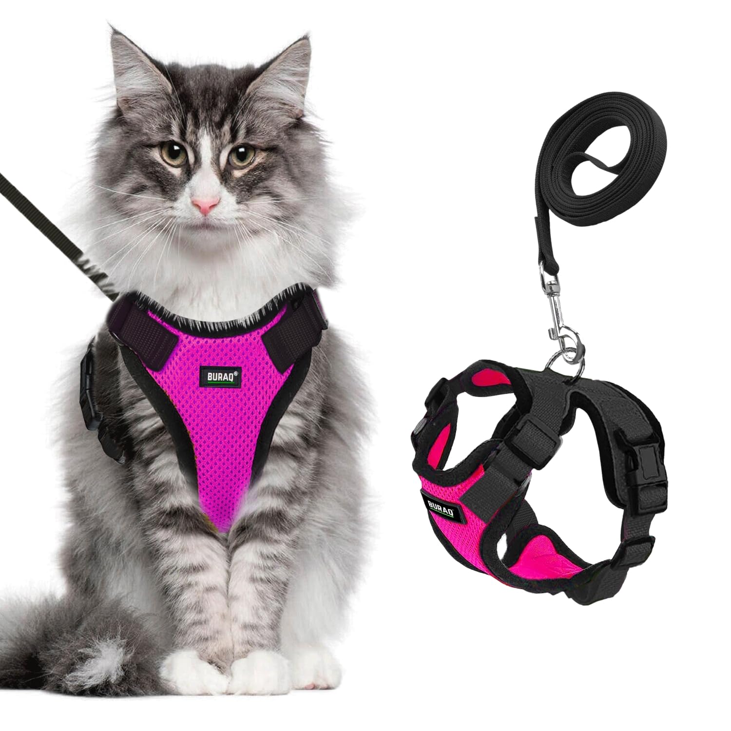 No Pull Escape Proof Cat Harness with Leash - Ultra - Light & Aesthetic Design - BURAQ PETS