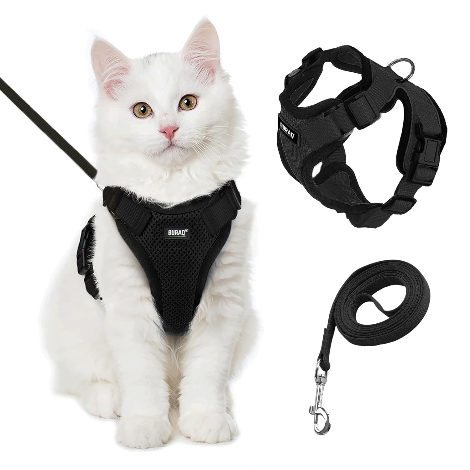 No Pull Escape Proof Cat Harness with Leash - Ultra - Light & Aesthetic Design - BURAQ PETS