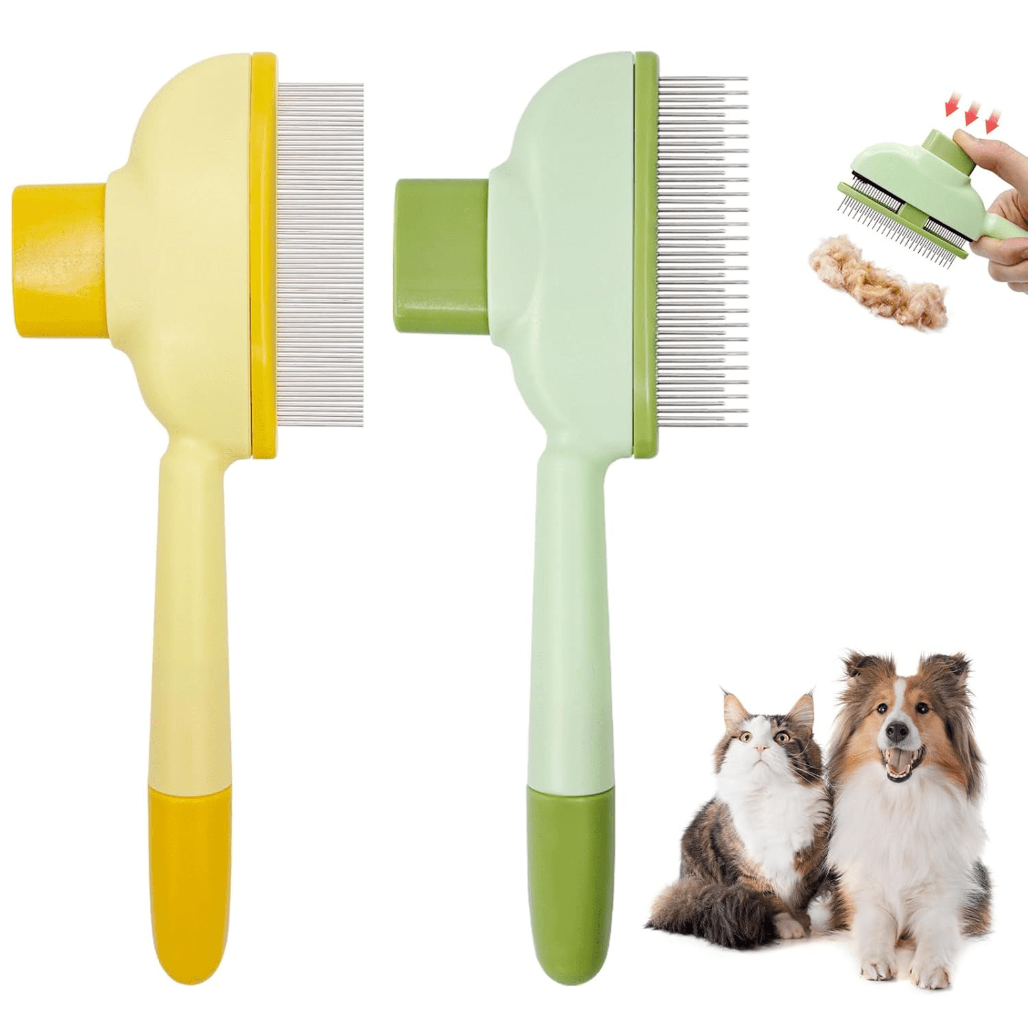 One - Click Self - Cleaning Comb For Effortless Hair Removal – Tackles Shedding & Fleas - BURAQ PETS