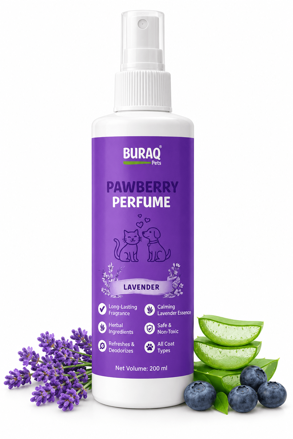 Pawberry Pet Perfume – Lavender Freshness Spray for Dogs & Cats - BURAQ PETS
