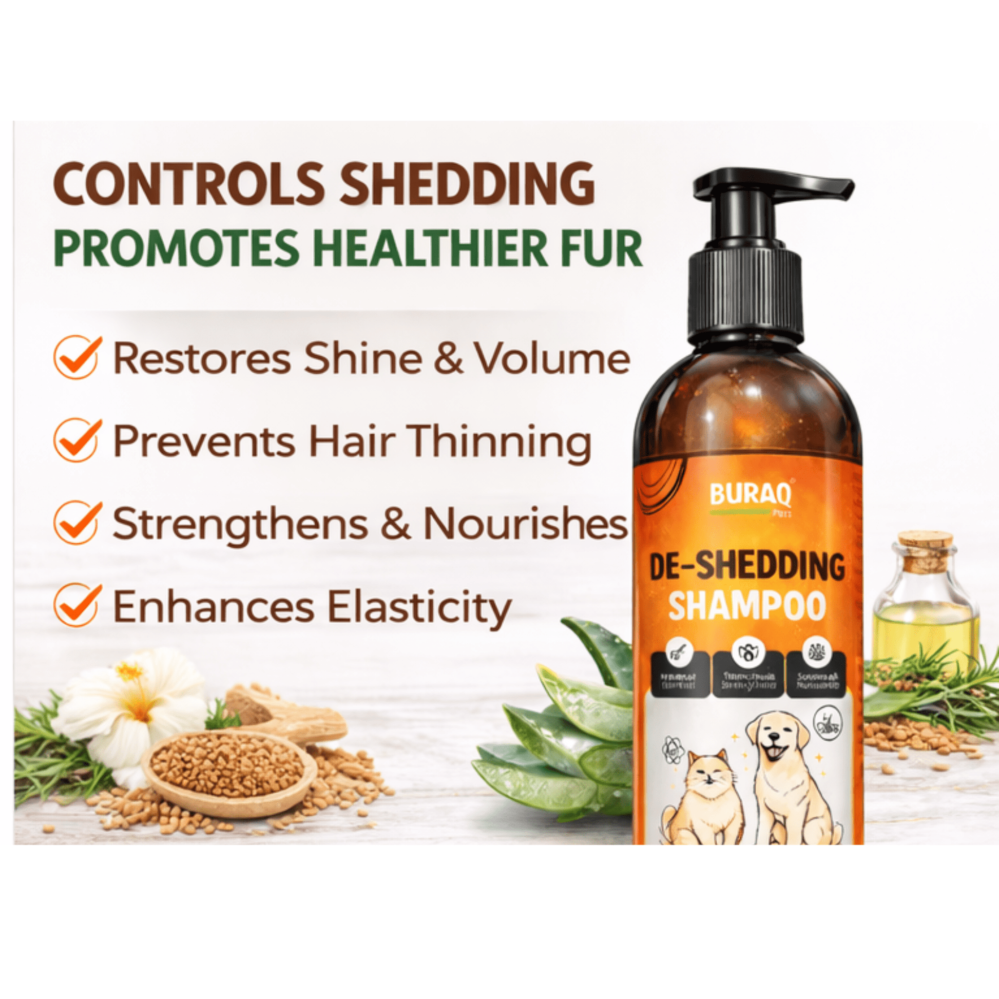 Pet De - Shedding Shampoo – Hair Fall Control - BURAQ PETS