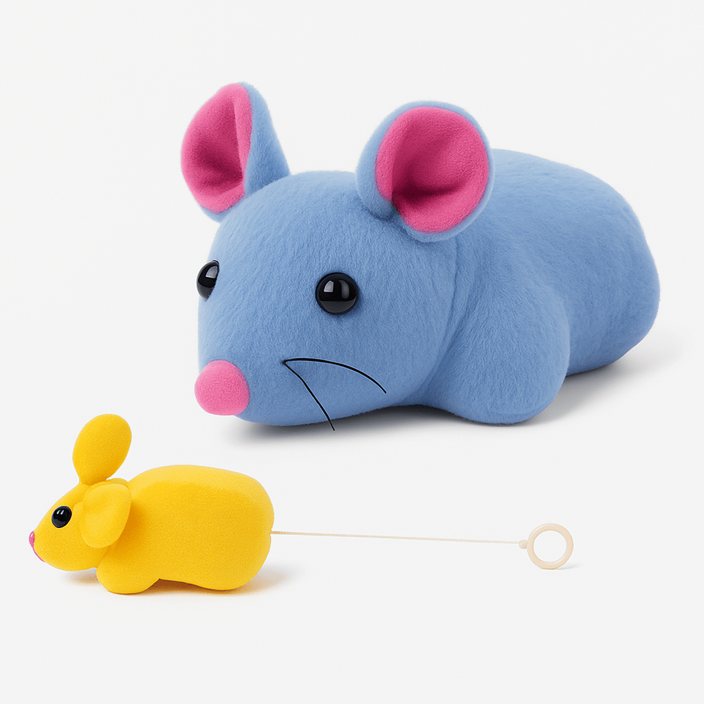 Plush Mouse Toy – Pull - Back Action for Cats - BURAQ PETS