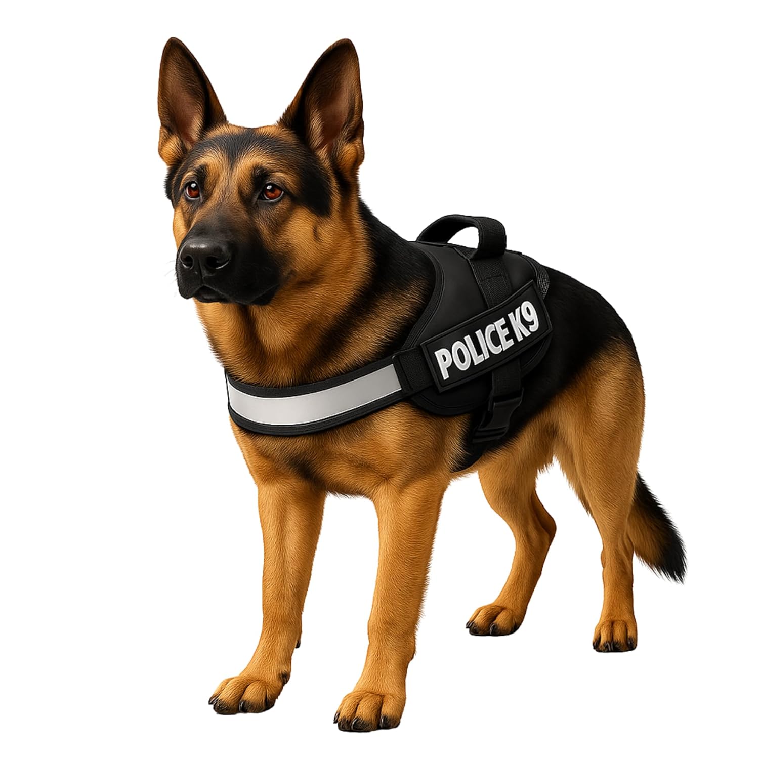 Police K9 No - Pull Reflective Dog Harness – Soft Padded & Durable - BURAQ PETS
