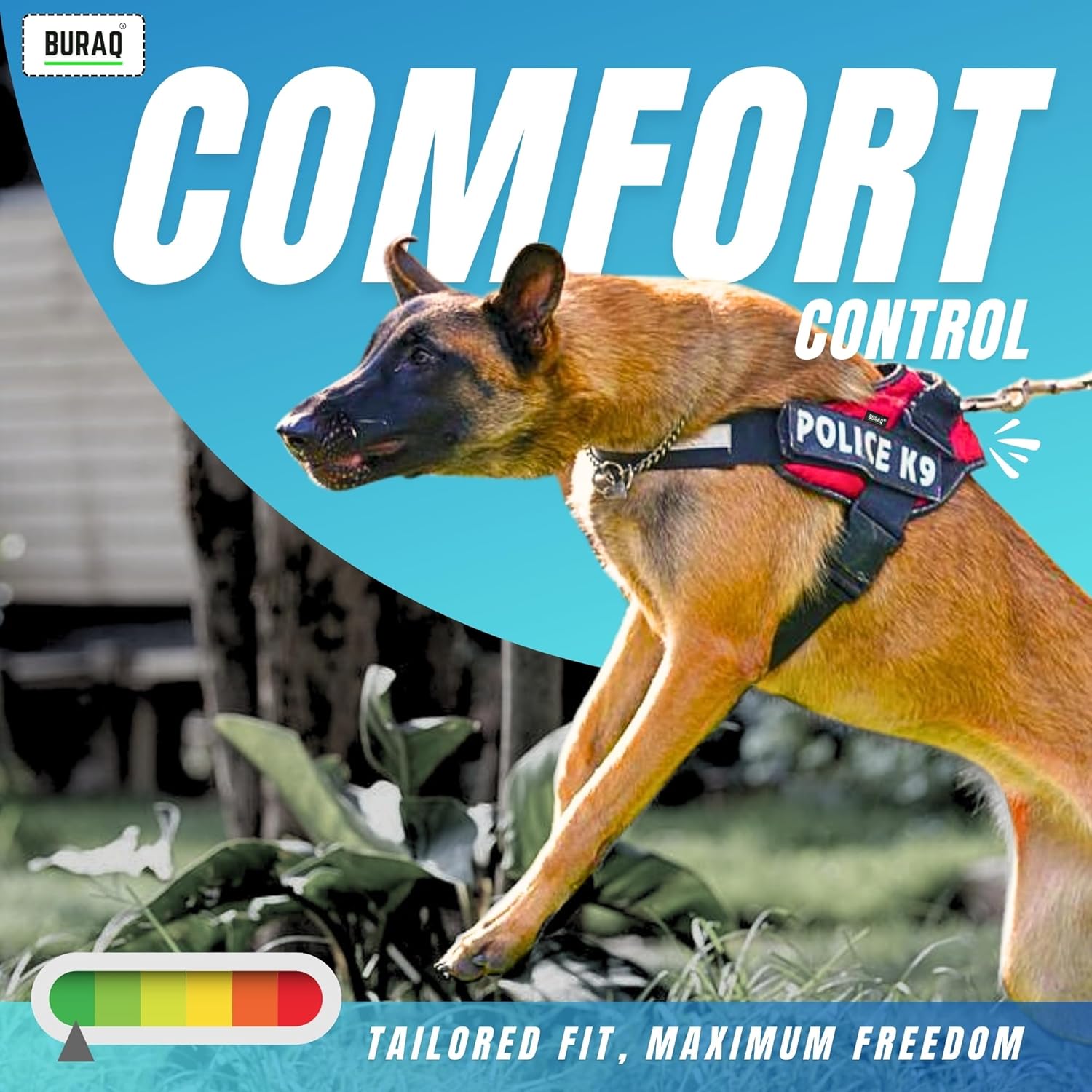 Police K9 No - Pull Reflective Dog Harness – Soft Padded & Durable - BURAQ PETS