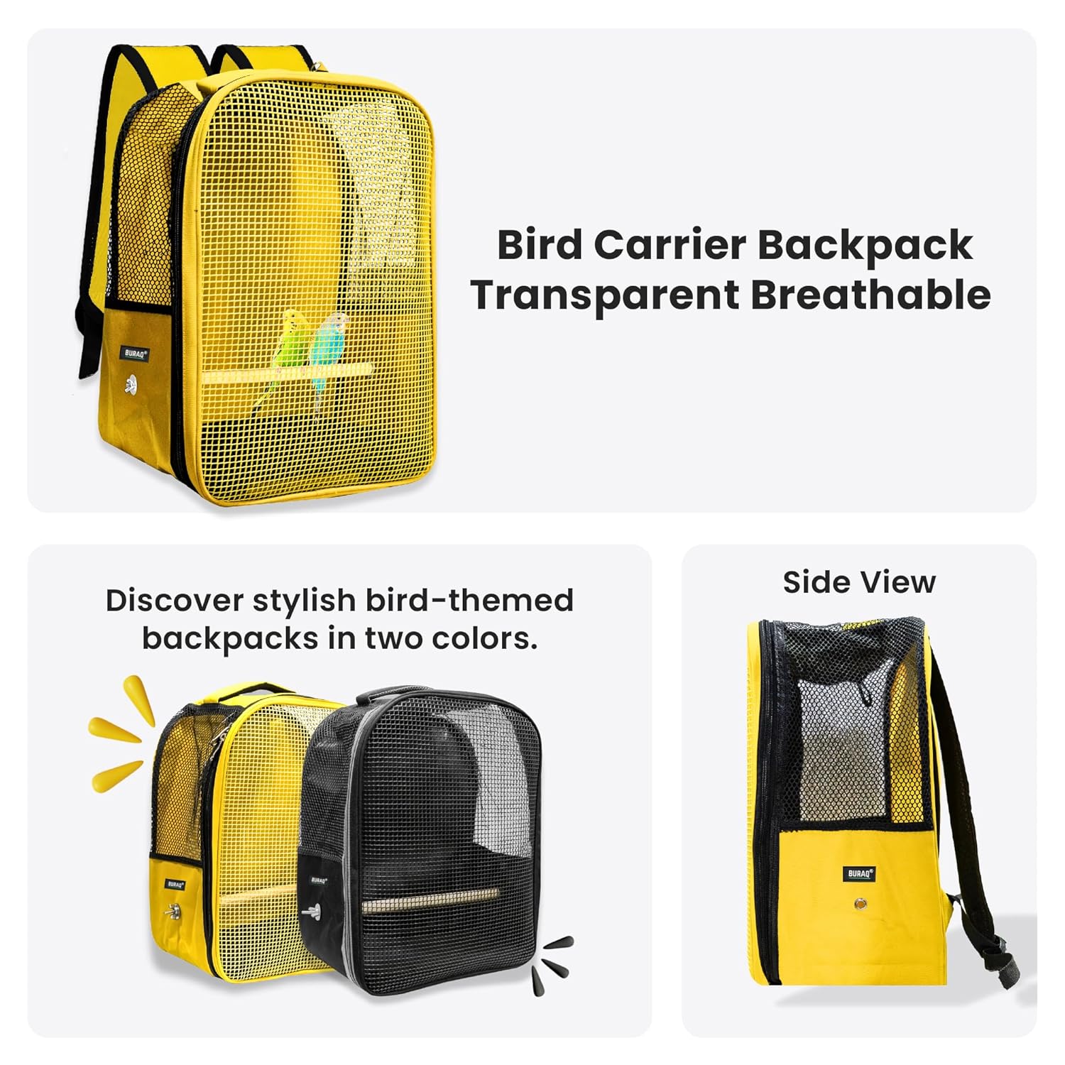 Portable Transparent Bird Backpack – Travel & Outdoor Carrier for Parrots, Lovebirds, Budgies - BURAQ PETS