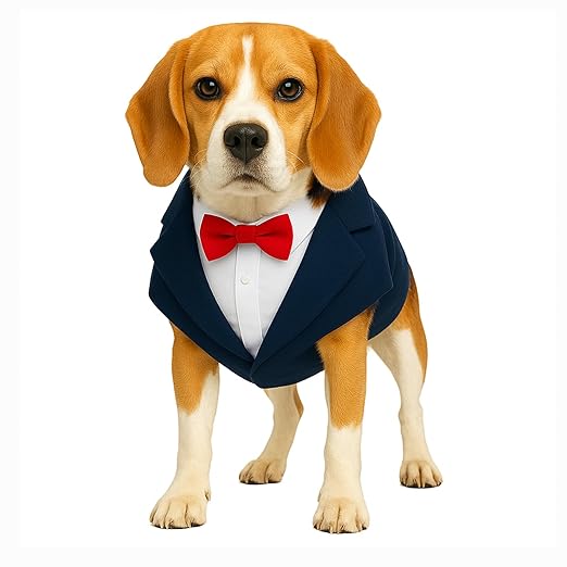 Premium Dog Suit Tuxedo with Bow Tie & Bandana - Wedding & Party Outfit - premium pet product by Buraq Pets