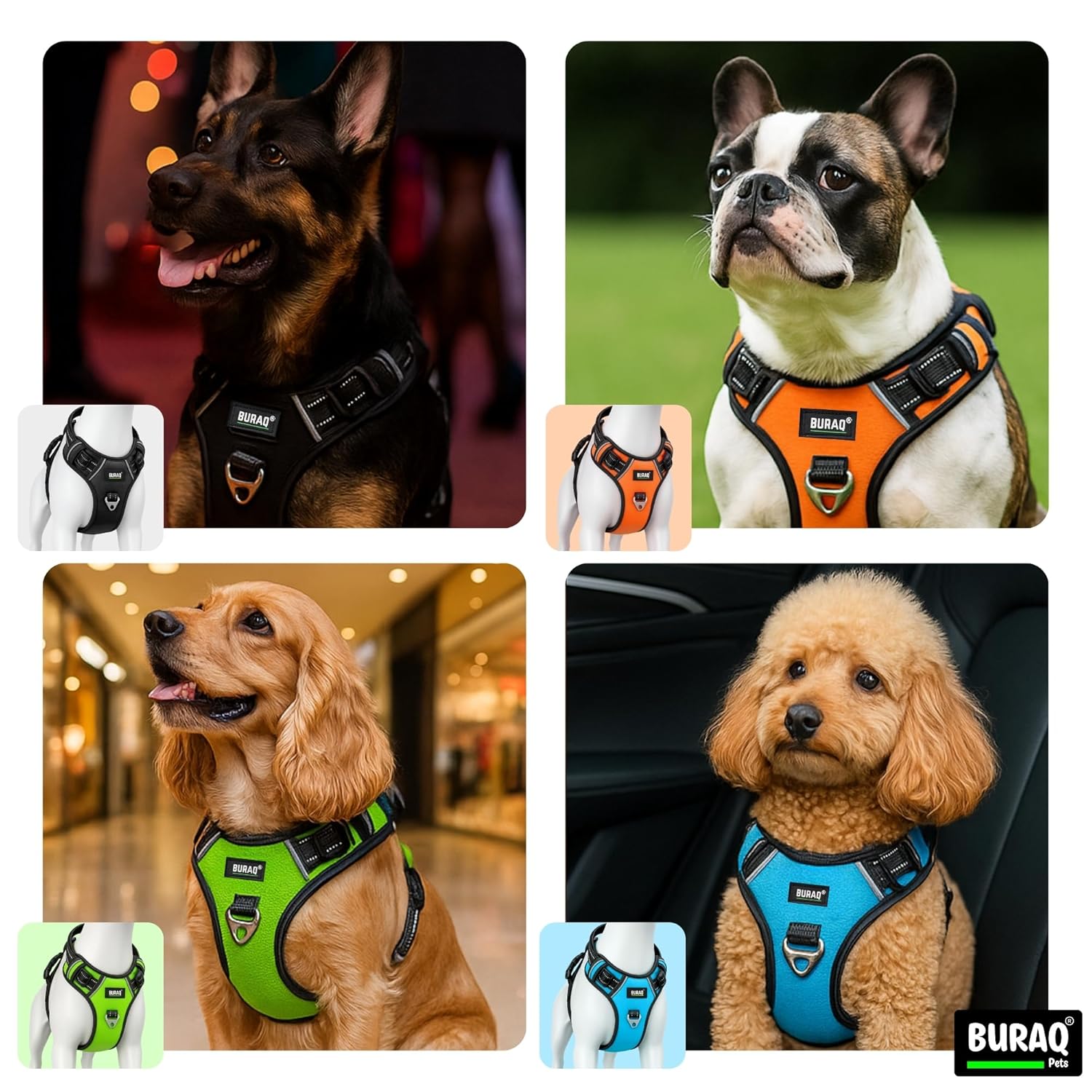 Premium No-Pull Dog Harness - Reflective & Soft-Padded Chest Belt - premium pet product by Buraq Pets