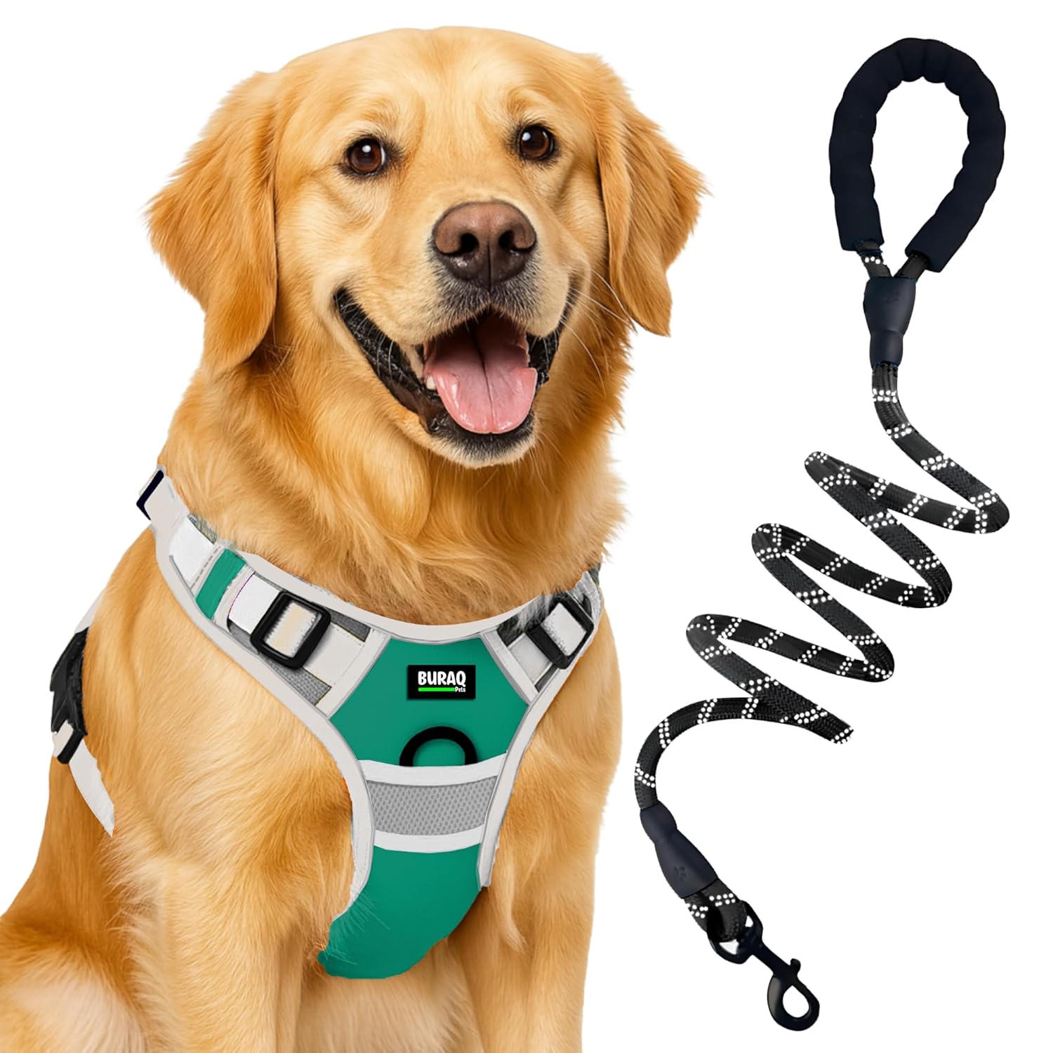 Premium No Pull Dog Harness with Leash - Adjustable Padded Vest - BURAQ PETS
