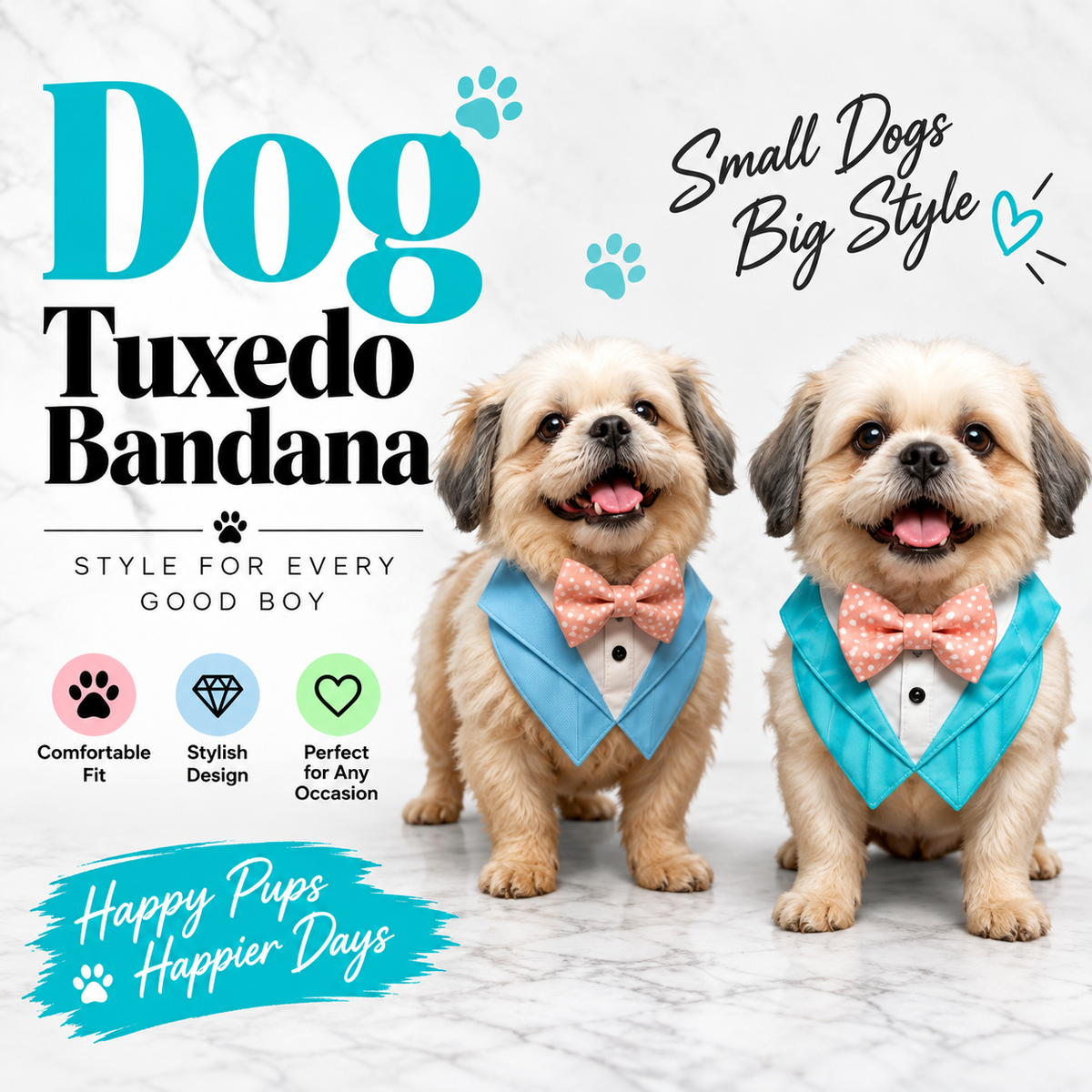 Load video: Aquablaze Strip Dog Bandana