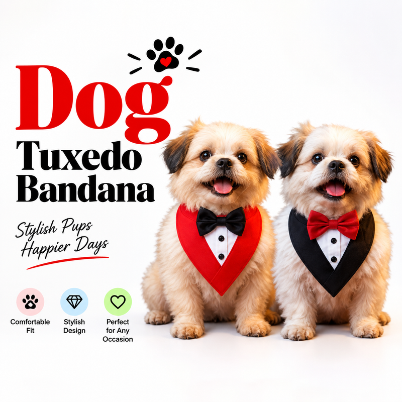 Dog Tuxedo Bandana